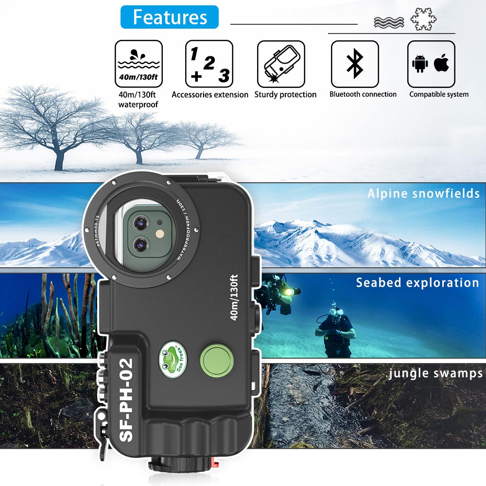 Lens Case Pouch - Seafrogs For iPhone 15/15Pro/15ProMax Bluetooth Control