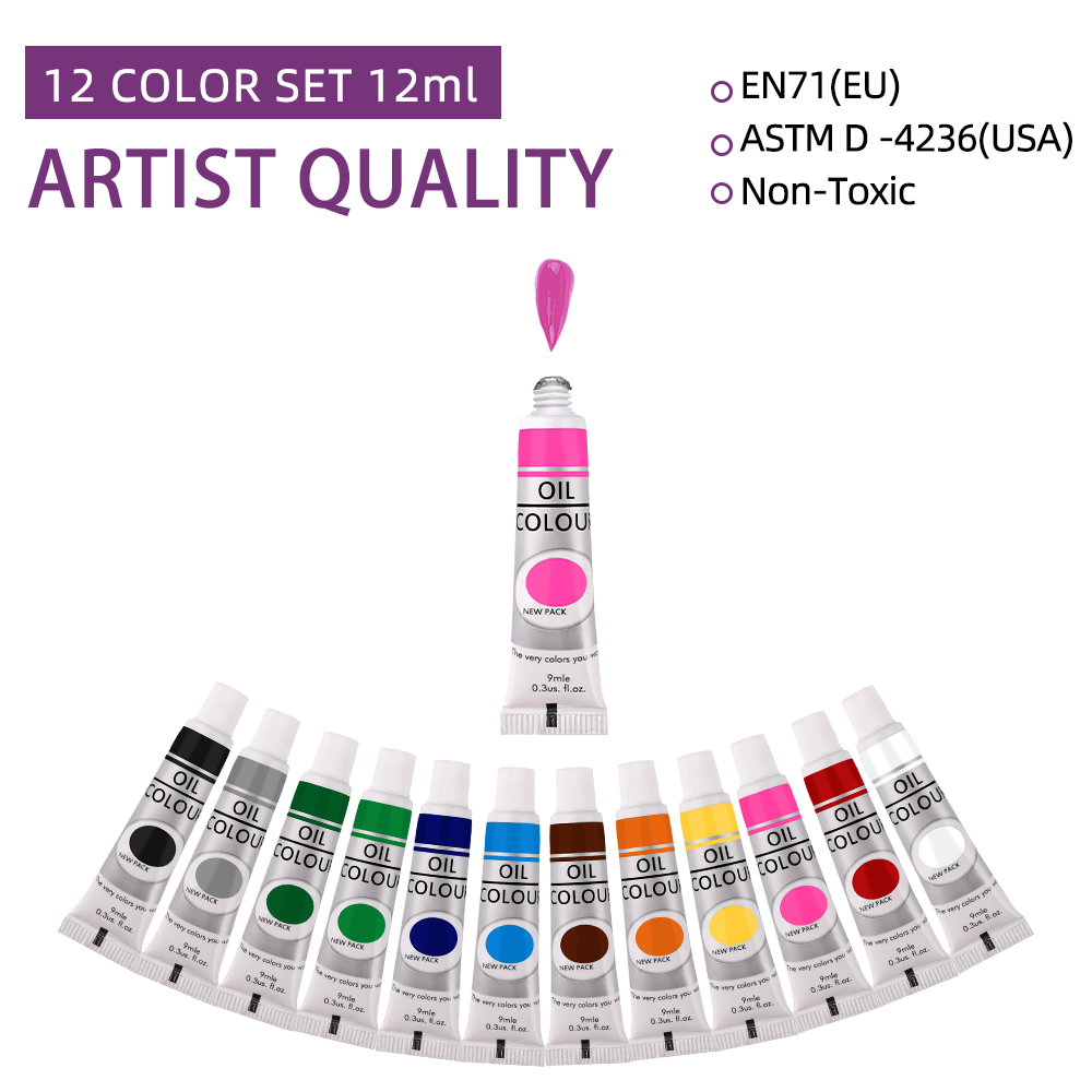 12 Color Oil Paints Set 9ml Tu - đánh giá và giá Photography Fine Art