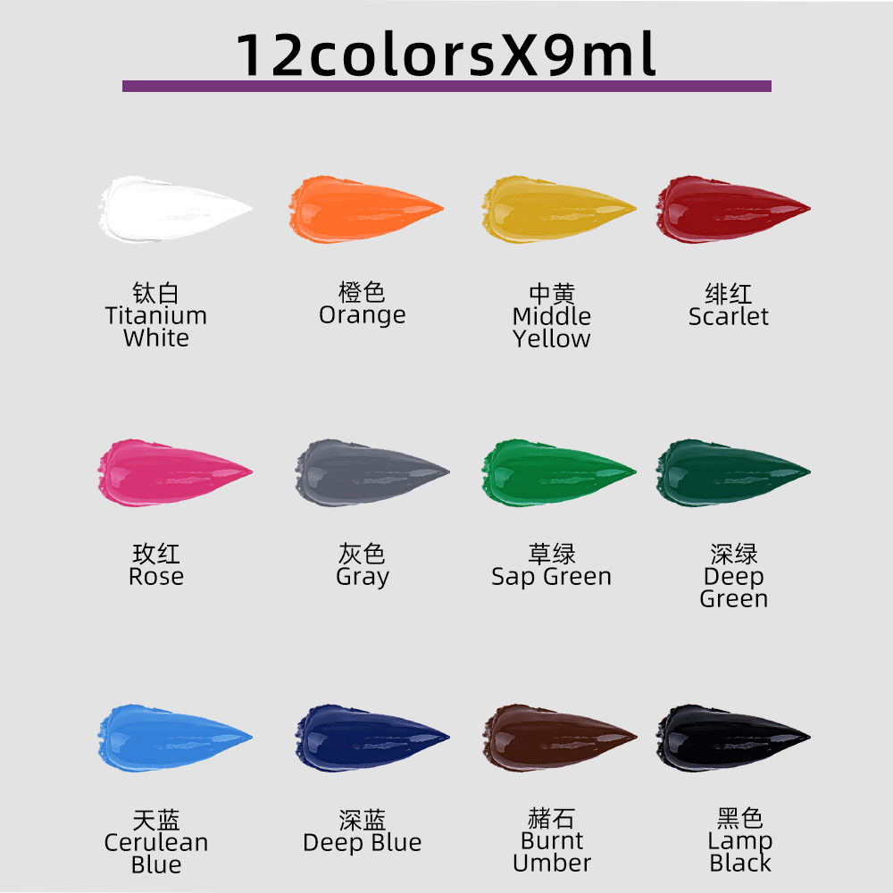 12 Color Oil Paints Set 9ml Tu - đánh giá và giá Photography Fine Art