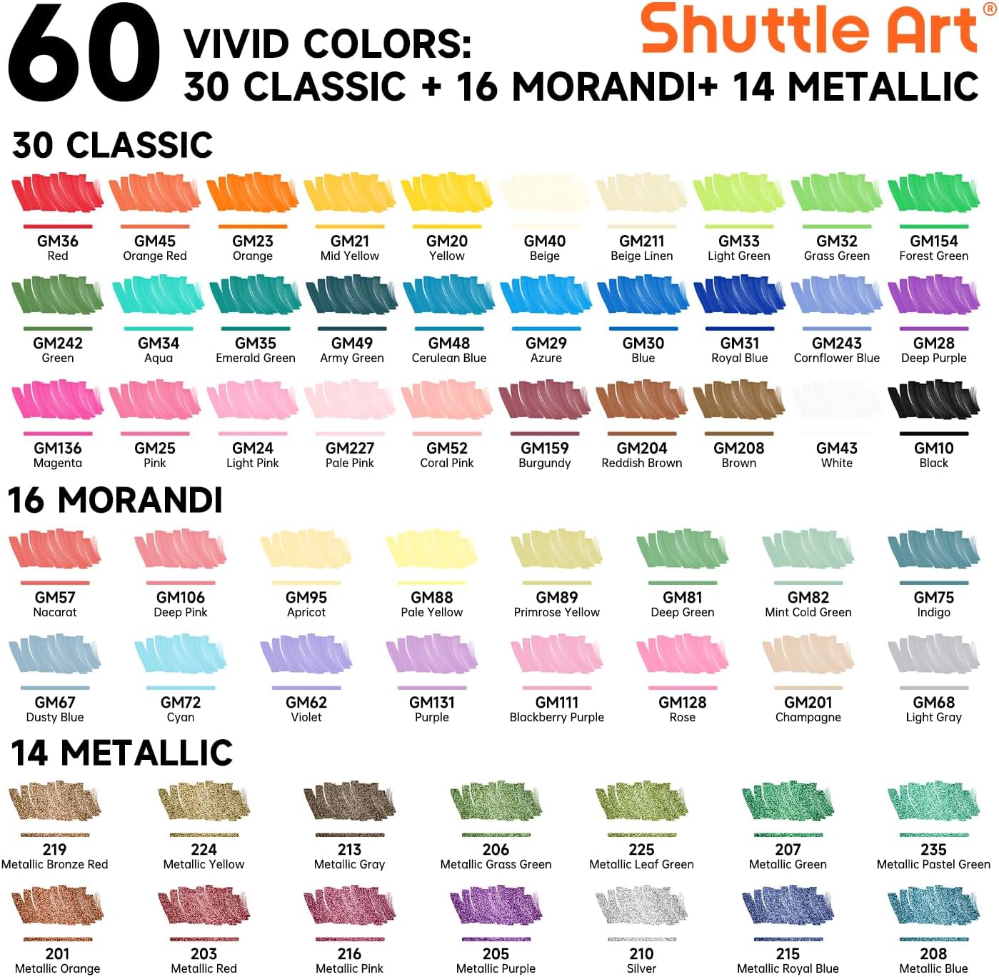 Shuttle Art 60 Colors Dual Tip - đánh giá và giá Photography Fine Art