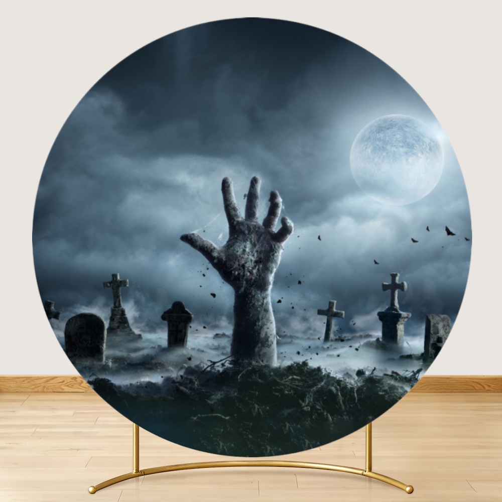 Round Halloween Backdrop Skull - đánh giá và giá Photography Trick